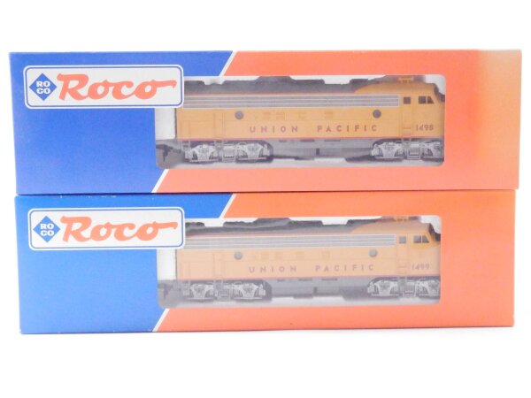 »ROCO 48140 48141 H0 DC · US DIESELLOK SET DER UNION PACIFIC FP 7 1498 1499 · OVP«