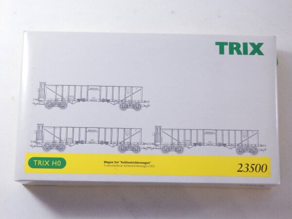»TRIX 23500 H0 DC · KOHLENTRICHTERWAGEN SET 3-TEILIG · OVP«