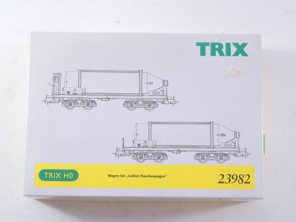 »TRIX 23982 H0 DC · WAGENSET CARBID FLASCHENWAGEN · OVP«