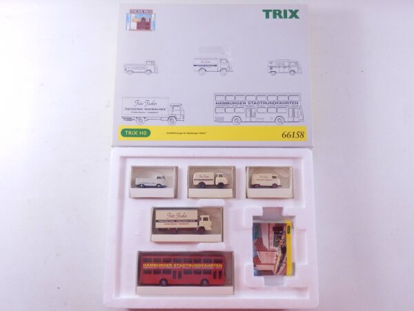 »TRIX 66158 H0 DC · KRAFTFAHRZEUGE IM HAMBURGER HAFEN · OVP«