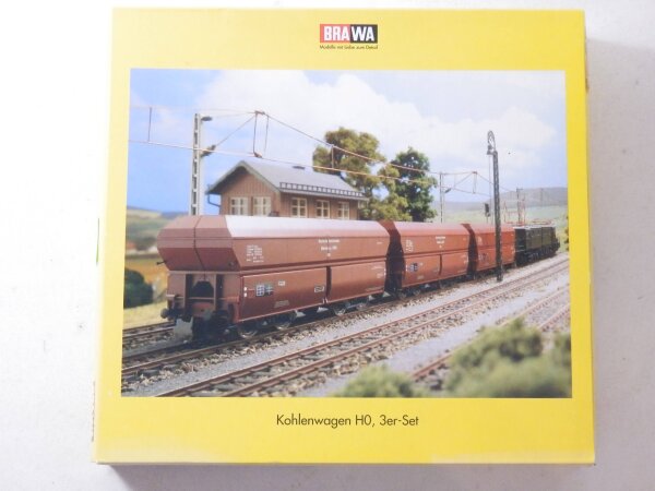»BRAWA 2005 H0 DC · 3-TEILIGES KOHLENWAGEN SET DER DB · OVP«