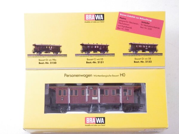 »BRAWA 2158 H0 DC · PERSONENWAGEN K.W.ST.E 4.KLASSE · OVP«