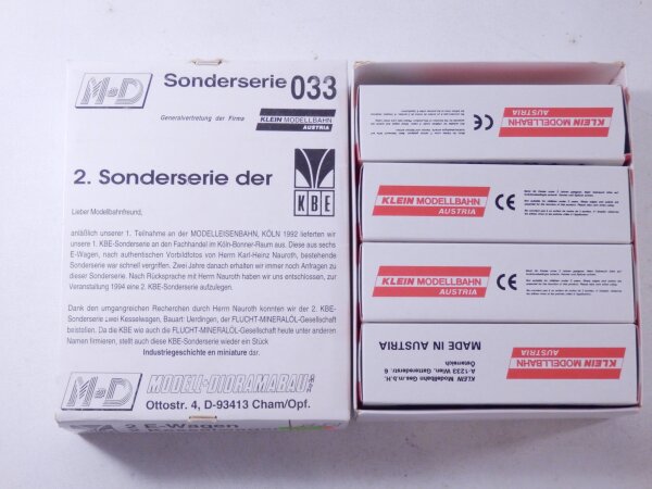 »M+D SONDERSERIE 033 H0 DC · GÜTERWAGENSET 2 E-WAGEN + 2 KESSELWAGEN · OVP« #1