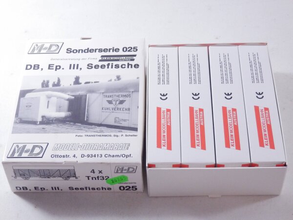 »M+D SONDERSERIE 025 H0 DC · GÜTERWAGENSET 4X TNF32 SEEFISCHE · OVP«