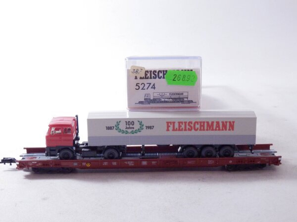 »FLEISCHMANN 5274 H0 DC · NIEDERFLURWAGEN ROLLENDE LANDSTRASSE · OVP« #1