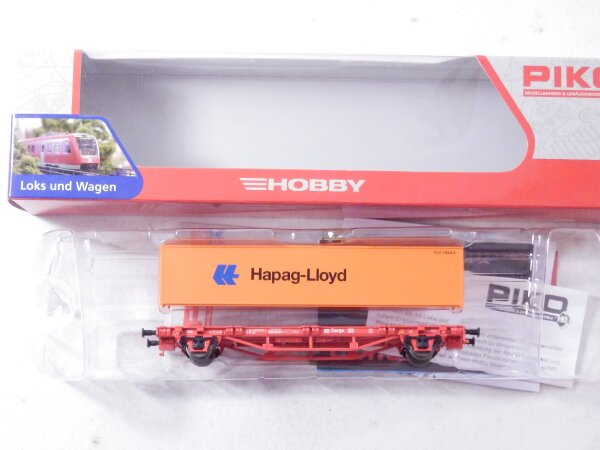 »PIKO 57700 H0 DC · CONTAINERTRAGWAGEN "HAPAG LLOYD" · OVP«