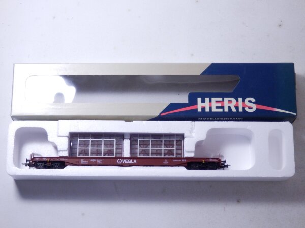 »HERIS 11506 H0 DC · GLASTRANSPORTWAGEN VEGLA DB · OVP« #1 #3 #4
