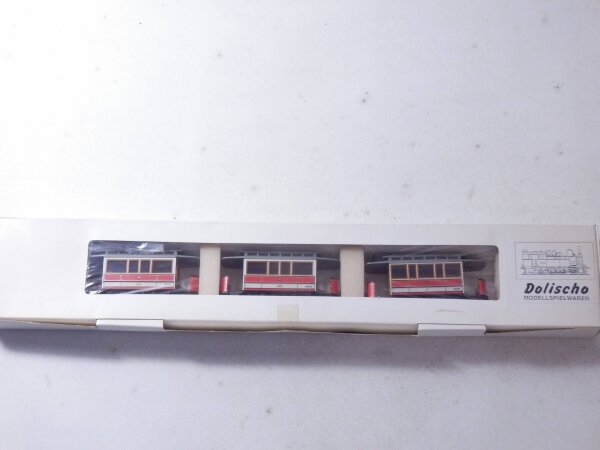 »DOLISCHO 212 H0 DC · 3-TEILIGER OLDTIMER "WIEN" STRASSENBAHN · OVP« #1 #3 #7