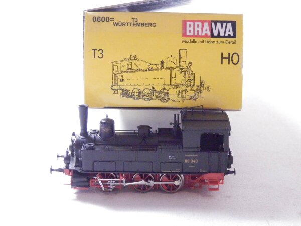 »BRAWA 0600 H0 DC · DAMPFLOKOMOTIVE BR 89 343 T3 · OVP«
