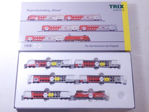 »MINITRIX 11618 N DC · ZUGSET "WIESEL" DER ÖBB BR 1116 · OVP«