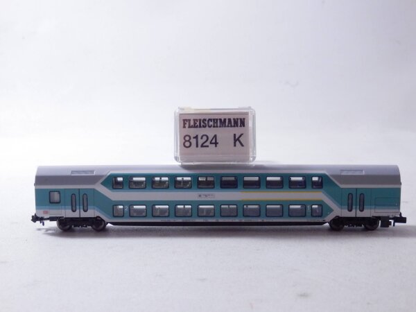 »FLEISCHMANN 8124K N DC · DOPPELSTOCK PERSONENWAGEN DER DB · OVP« #1