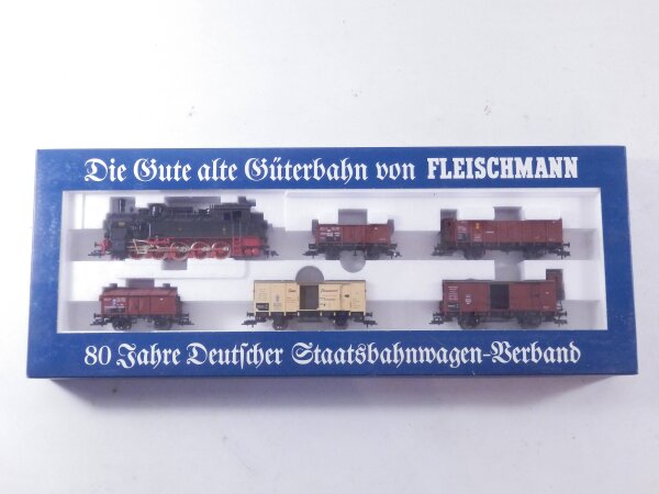 »FLEISCHMANN 4886 H0 DC · ZUGSET "PREUßISCHER GÜTERZUG" DAMPFLOK T16 · OVP« #2