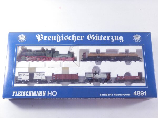 »FLEISCHMANN 4891 H0 DC · ZUGSET "PREUßISCHER GÜTERZUG" DER K.P.E.V · OVP« #2
