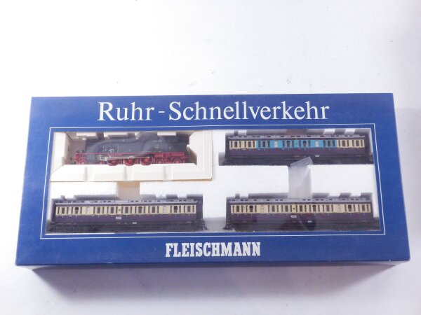 »FLEISCHMANN 4887 H0 DC · PERSONENZUG "RUHR SCHNELLVERKEHR" 4-TEILIG DRG · OVP«