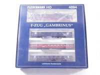 »FLEISCHMANN 4894 H0 DC · ZUGSET "F-ZUG GAMBRINUS" 4-TEILIG · OVP«