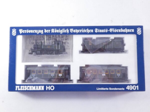 »FLEISCHMANN 4901 H0 DC · ZUGSET "BAYERISCHER PERSONENZUG" · OVP«
