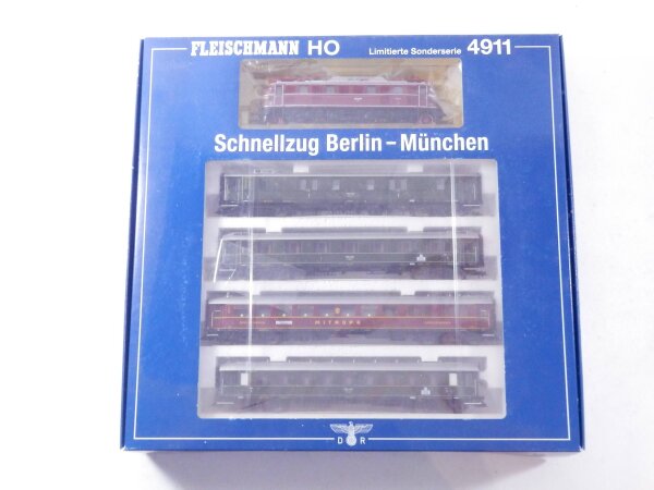 »FLEISCHMANN 4911 H0 DC · ZUGSET SCHNELLZUG BERLIN-MÜNCHEN DER DRG · OVP«